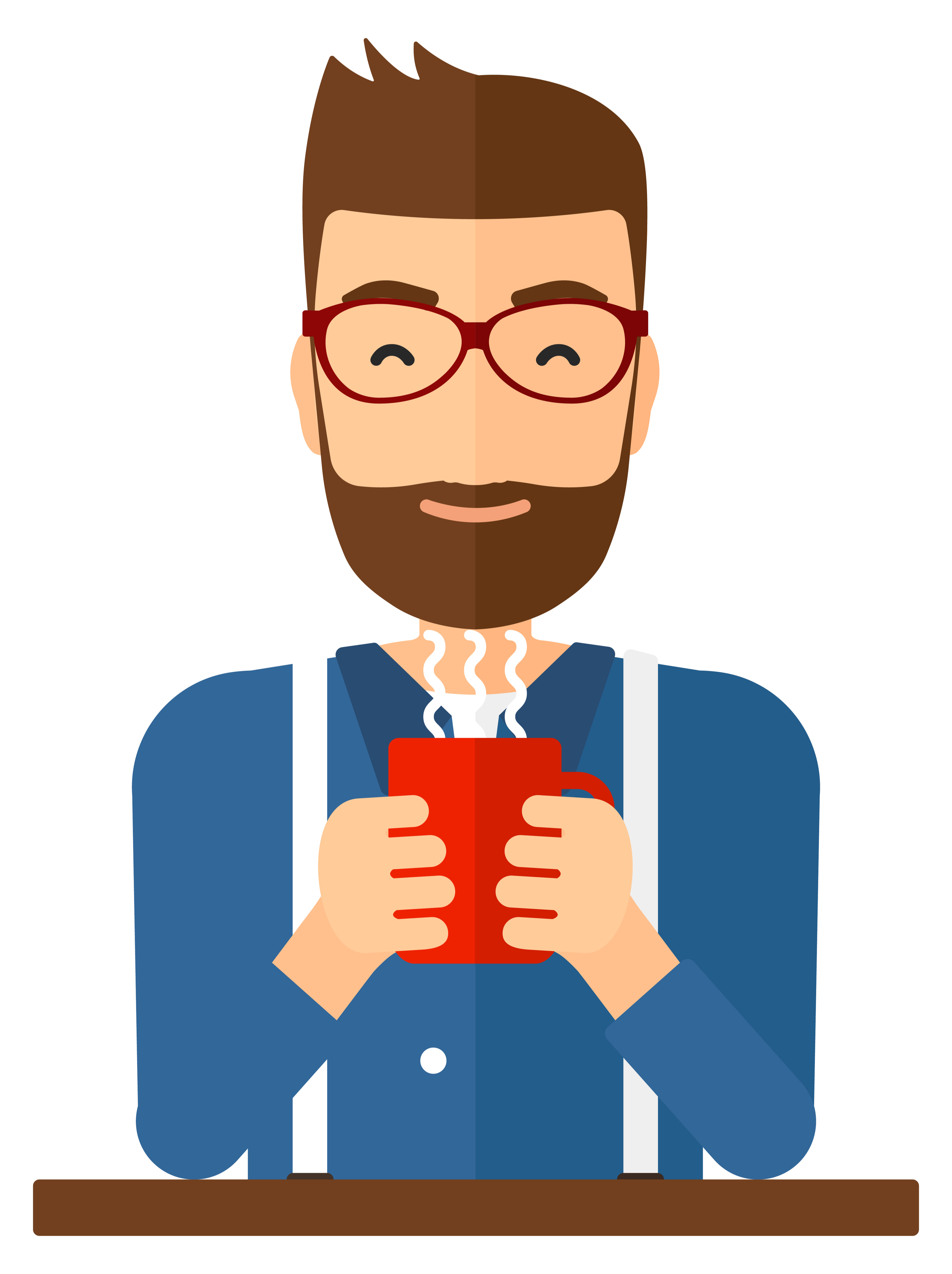 Ilustração de homem tomando café